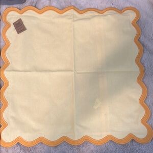 Scalloped yellow & bright sunflower gold throw pillow covers set  2 (18X18)